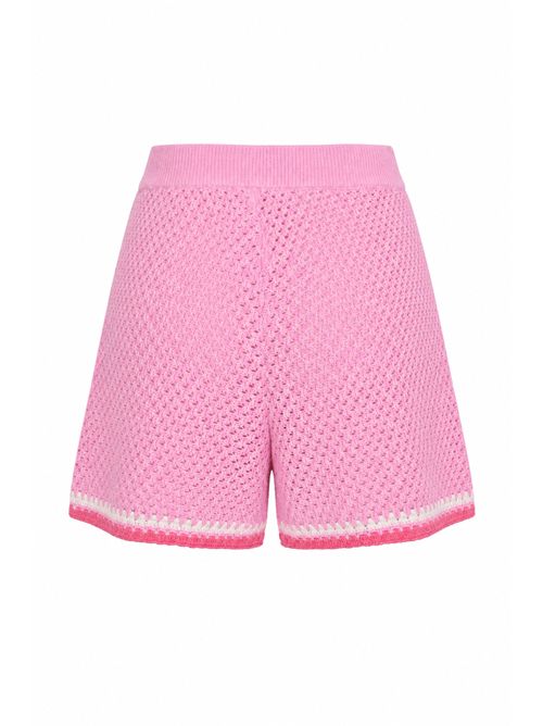 Shorts Yvette in crochet di cotone con ricami floreali Mc2 Saint Barth | YVT000103562L